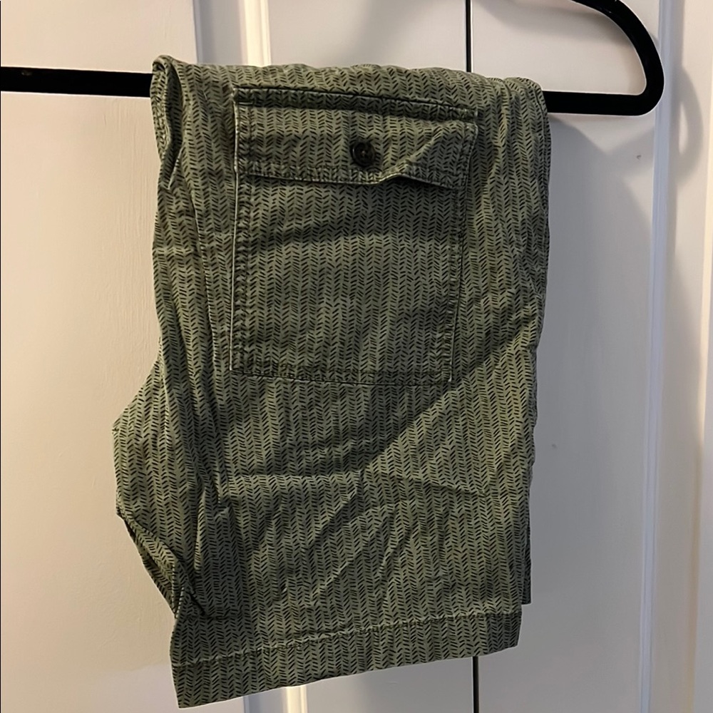 Green Patterned Shorts